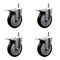 Service Caster 5'' Black Polyurethane Swivel 7/16'' Stem Caster Set with Total Lock Brake, 4PK SCC-GRTTL20S514-PPUB-BLK-716138-4 - alternate 1